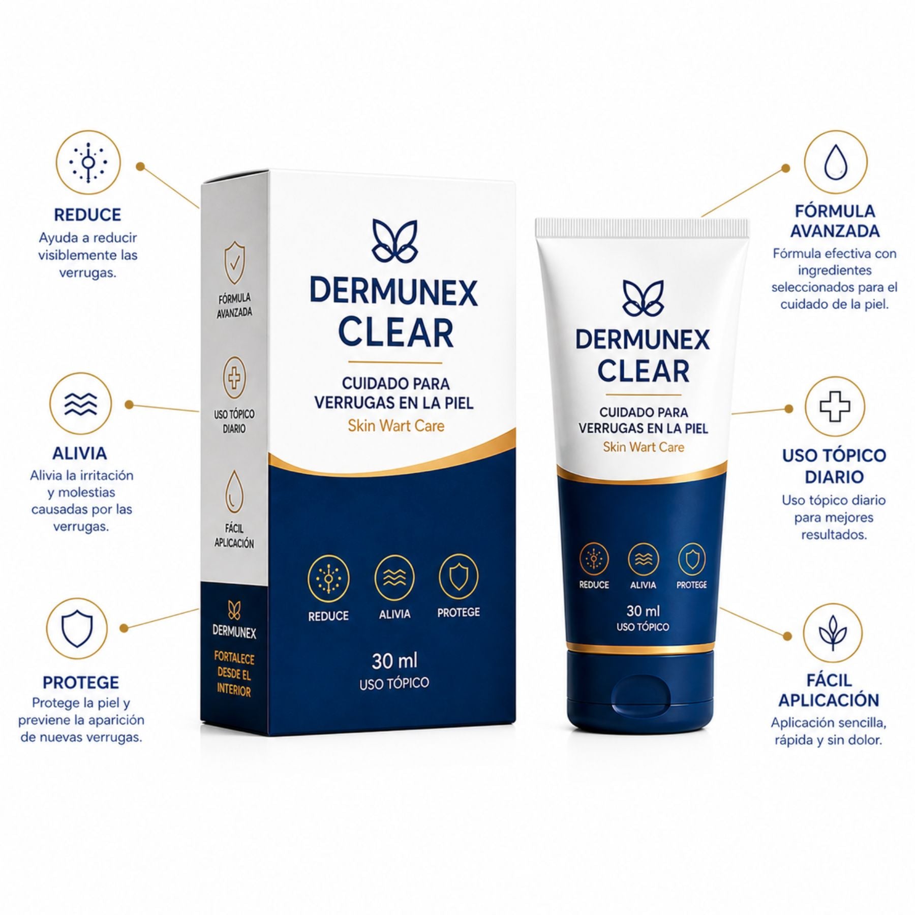 DERMUNEX CLEAR®- Crema Avanzada para Verrugas en la Piel