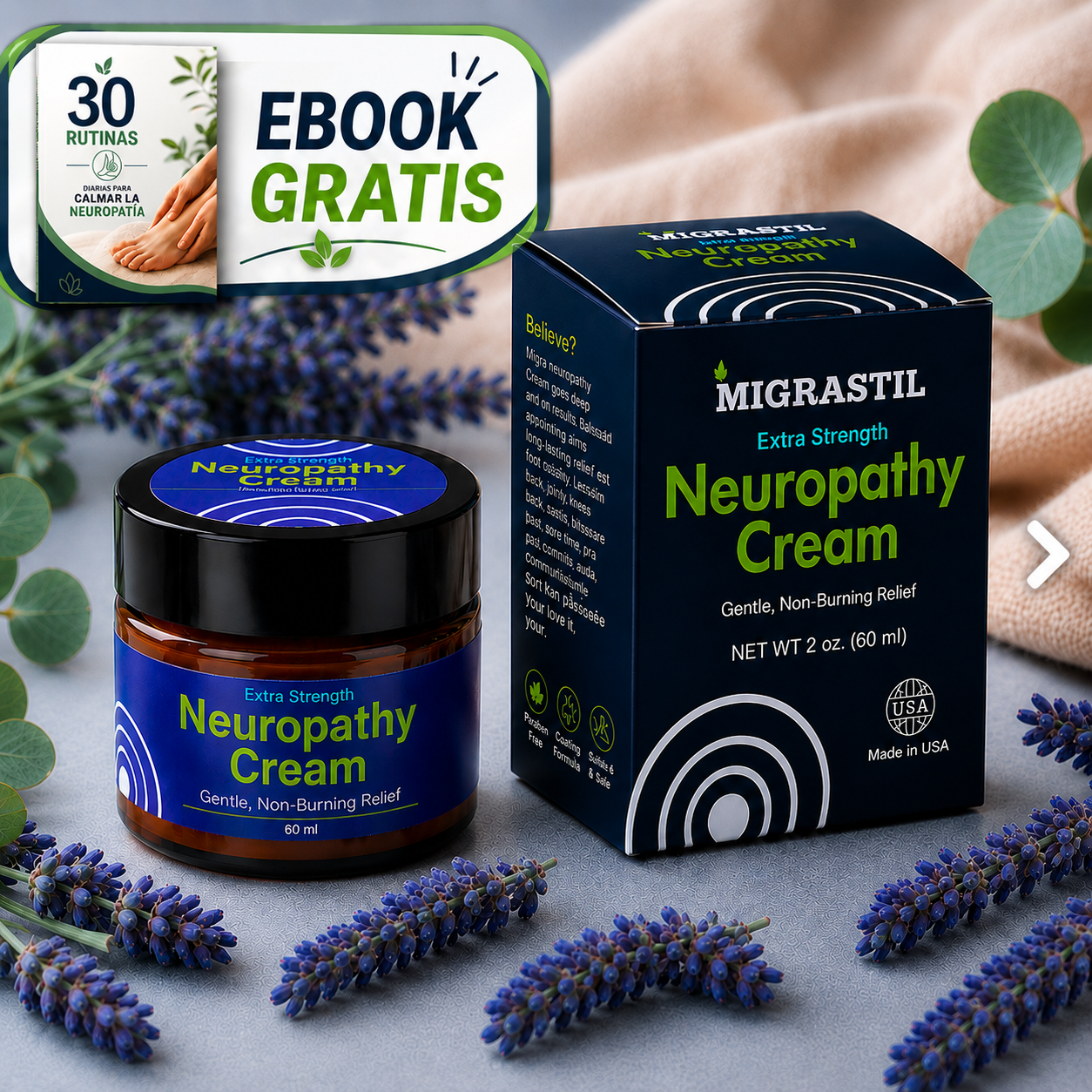 Migrastil Crema 60ml® Alivio De Neuropatía en MINUTOS.